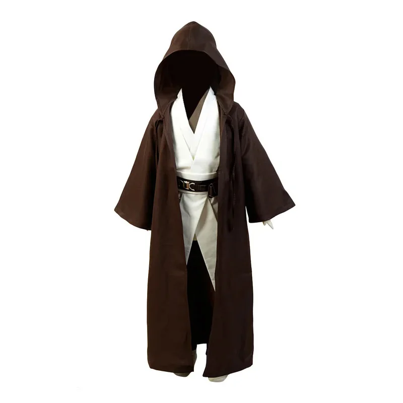 Kids Children Obi Wan Kenobi Costume Tunic Robe Cloak Brown Version Costume Outfits Halloween Carnival Suit