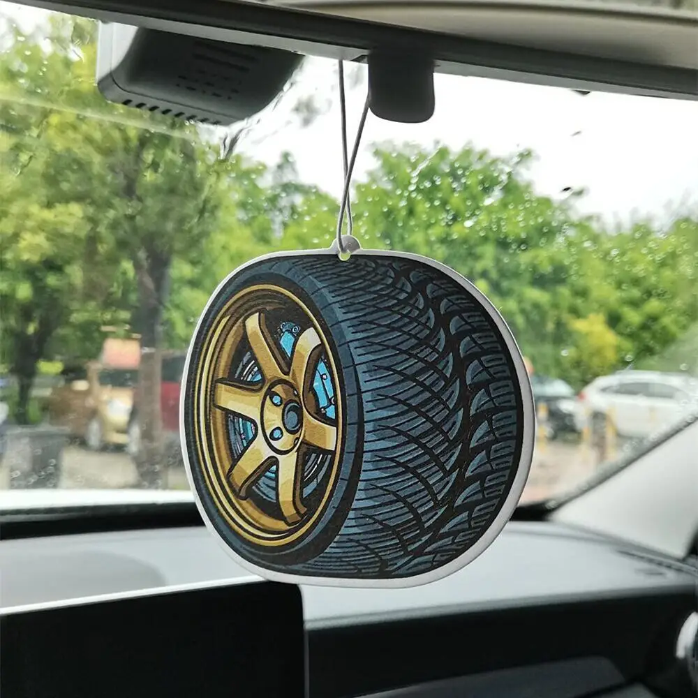 New Style Wheel Rim Air Freshener Hanging For Car Rear View Mirror Perfume Pendant JDM Solid Paper For BBS Auto Parts Wheel Hub