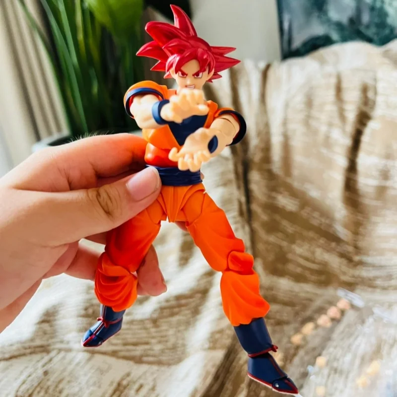 Hot Sale Bandai Dragon Ball Sh Figuarts Shf Son Goku Saiyan God Model Anime Instill With The Light Of Righteous Hearts Xmas Gift