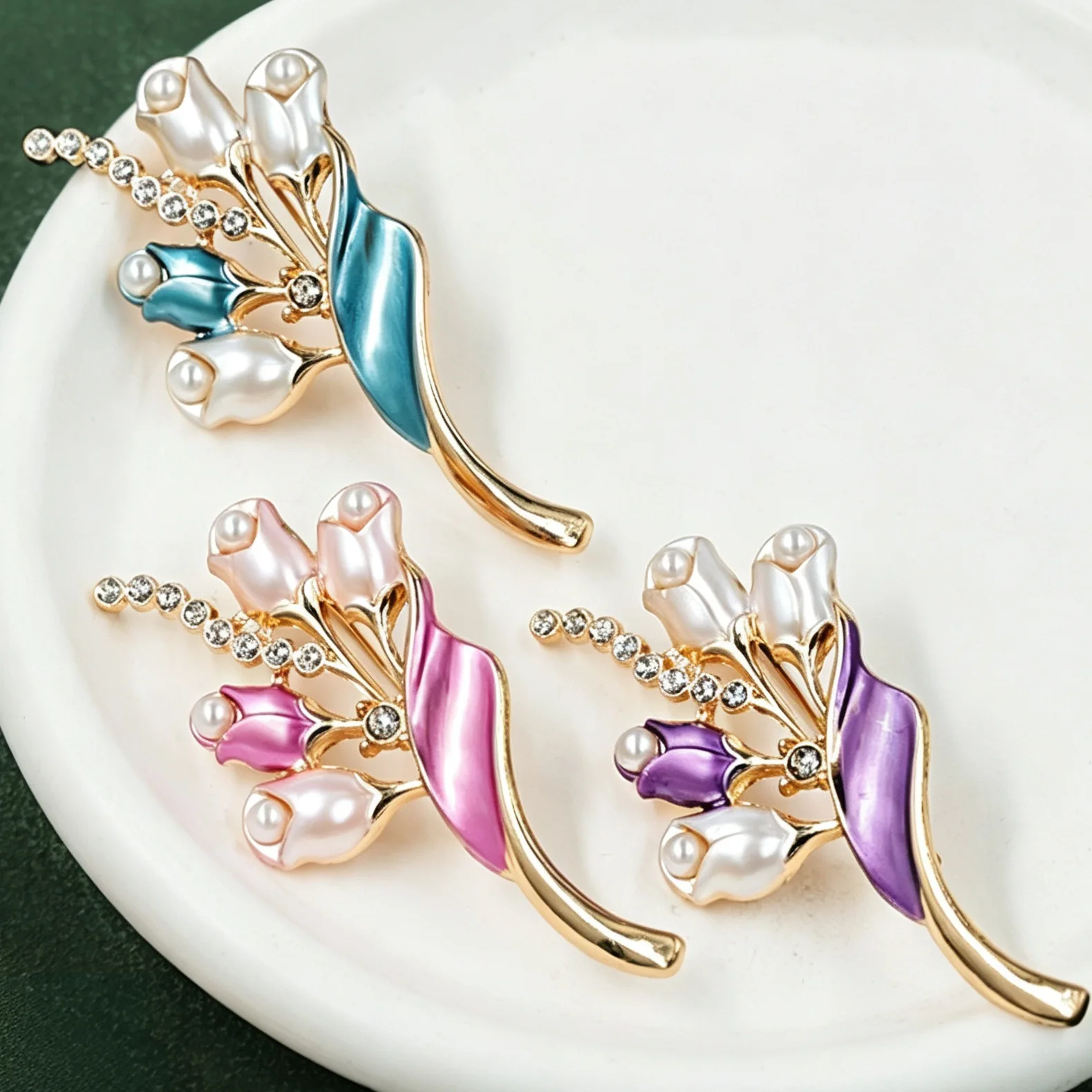 Women Accessories Bouquet - Klassieke, elegante broches met strasssteentjes en