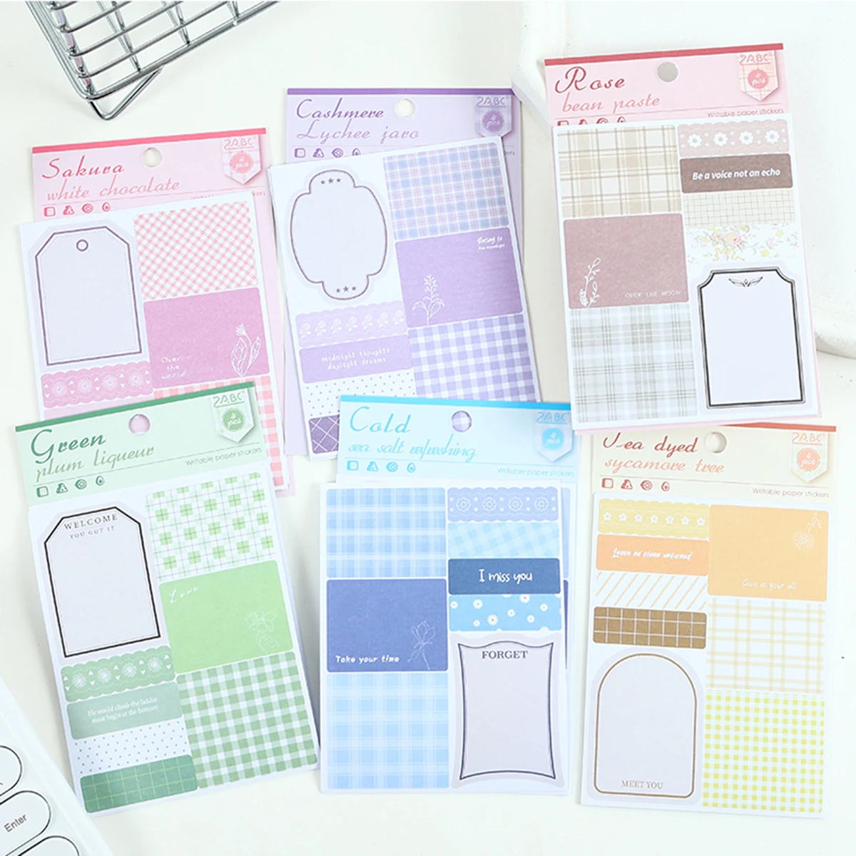 4pcs Retro Square Frame Regular Stickers, Creative Writable DIY Stickers, Decorations for Journals, Notebooks, and Scrapbooks