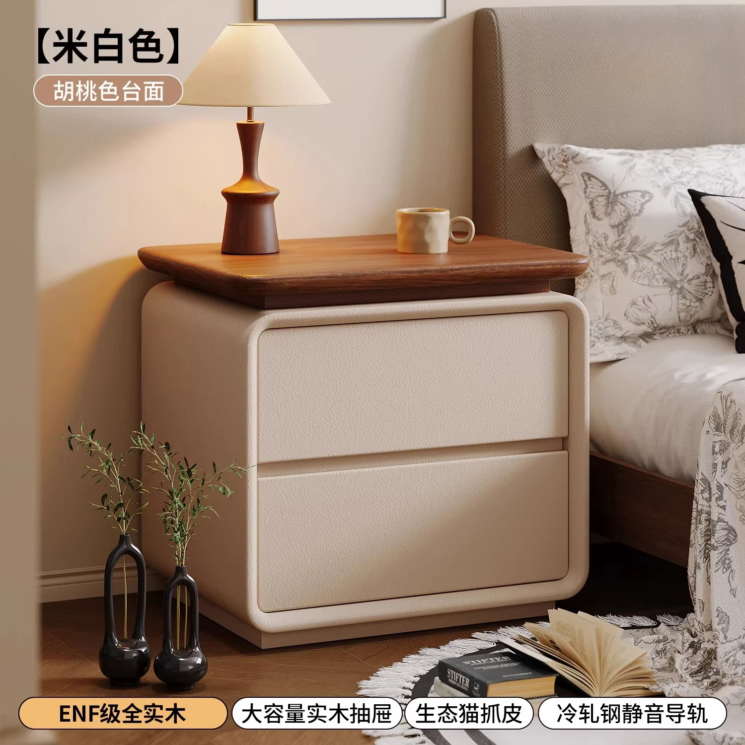 2026 New Arrival Cream Style Small Light Luxury Storage Cabinet High Aesthetic for Home Bedroom Living Room