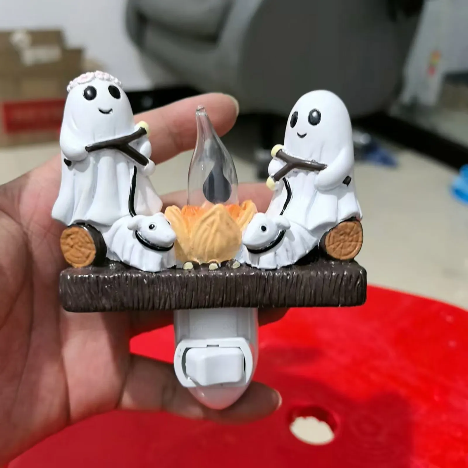 

Fashionable Ghost Campfire Nightlight Ghost Campfire Flickering Plug In Night Light Halloween Ghost Pumpkin Night Light