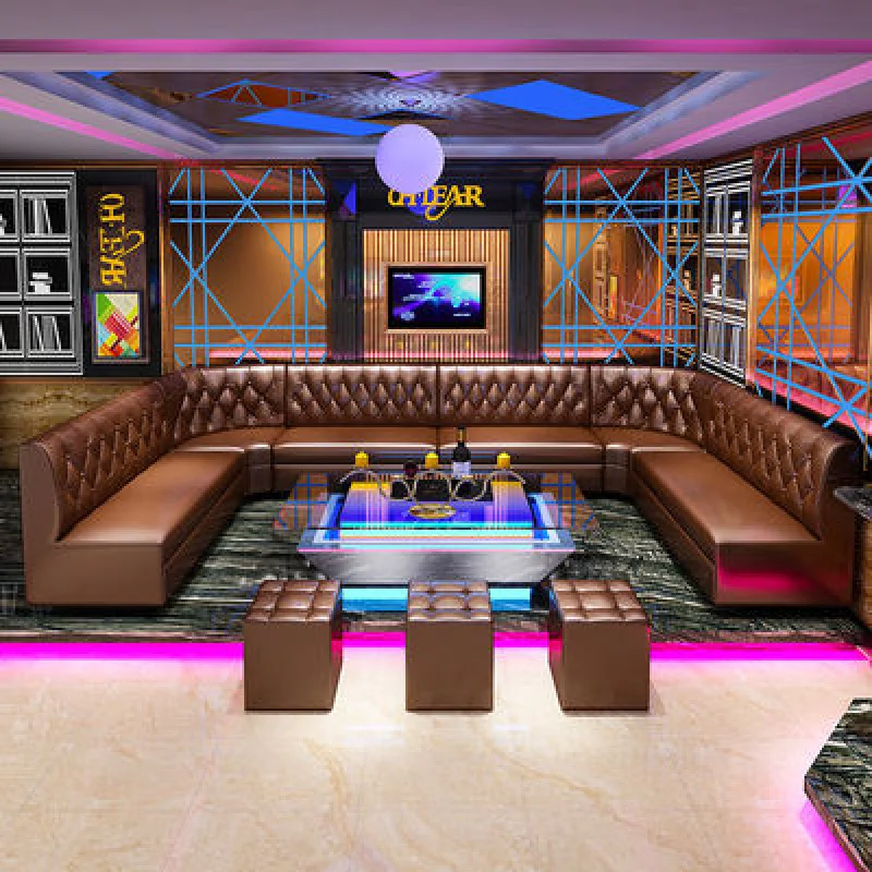 custom.Cigar Bar Club Furniture Nightclub Lounge Bar Counter Table Customized L U Shape Color KTV Sectional Leather Club Booth S view 6