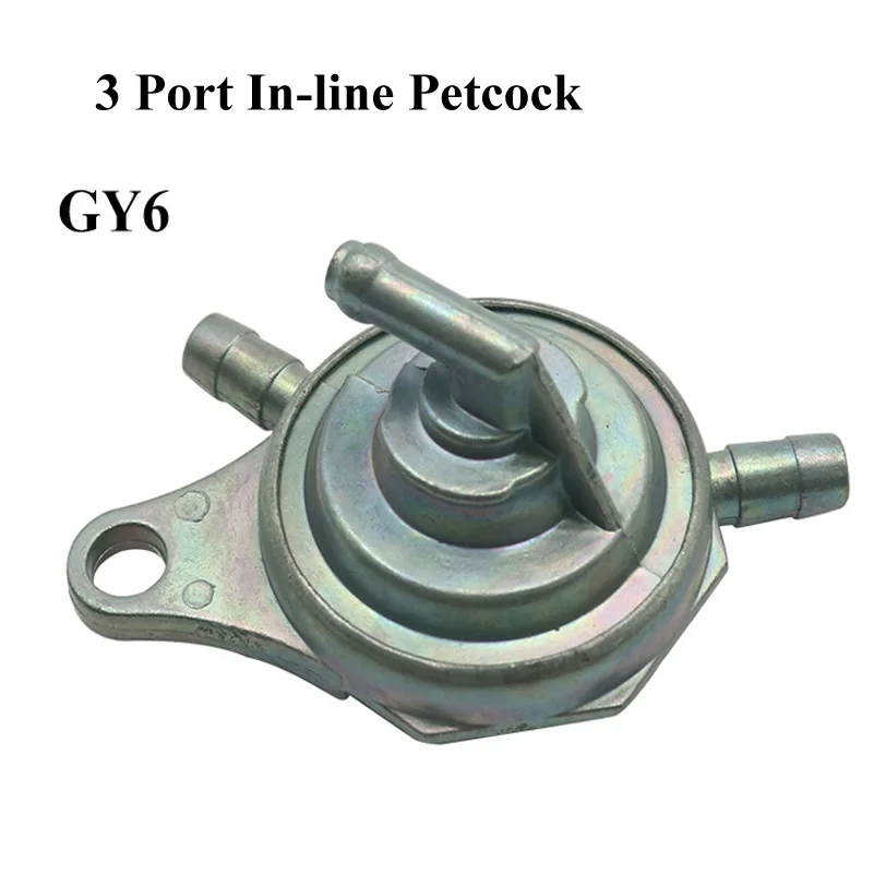 

New Fuel Tap Switch 3 Port In-line Petcock For Mikuni Carburador Chinese Scooter Gy6 139qmb 152qmi 157qmj Baotian Benzhou Parts