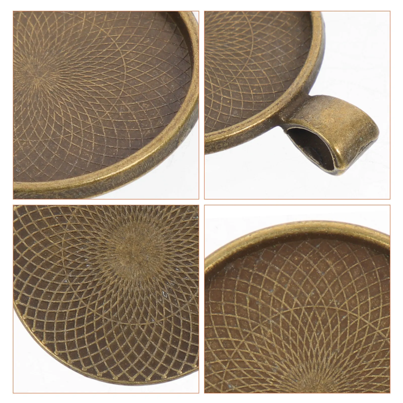 100Pcs Round Alloy Bezel Pendant Tray Blanks for DIY Jewelry Making Crafts Necklace Bracelet Accessories Pendant Trays