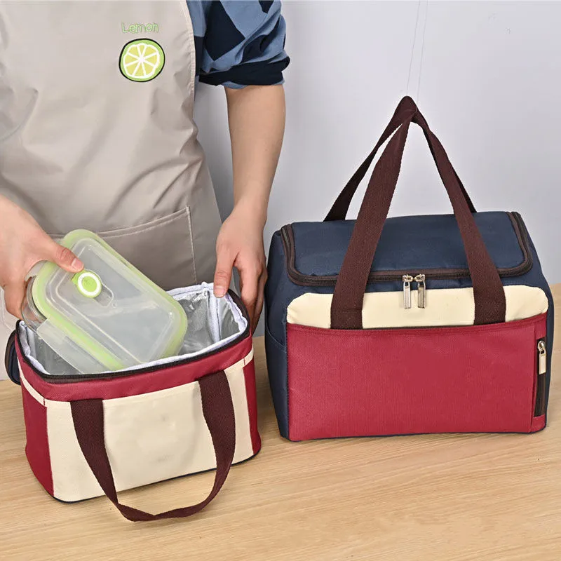 Large Capacity Thermal Cooler Bag Portable Zipper Insulated Lunch Bags Camping Picnic Food Storage Container School Bento Pouch