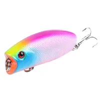 ZWICKE 6cm 10.4g Popper Fishing Lures Artificial Bait Bass Pesca Wobblers Crankbait Fishing Tackle 8 Colors Plastic Hard Bait