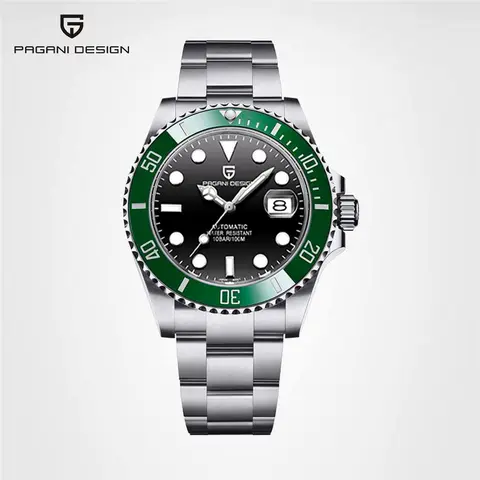 PAGANI DESIGN PD1661 Business Men Automatic Mechanical Wristwatches Stainless Steel Case 100M Waterproof Timepiece Watch for Men