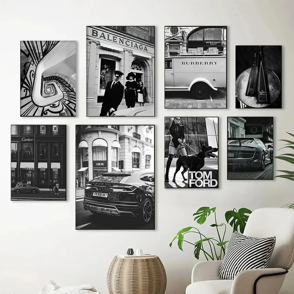 Nordic Posters And Prints Wall Pictures Paris Champs Luxury Shop Race Car Wall Art Canvas Painting For Living Room Home Decor