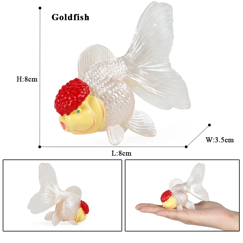 Oenux Simulation New Ocean Animals Figurines Fish Goldfish Tuna Squid Model Miniature Sea Life Action Figures Kids Education Toy