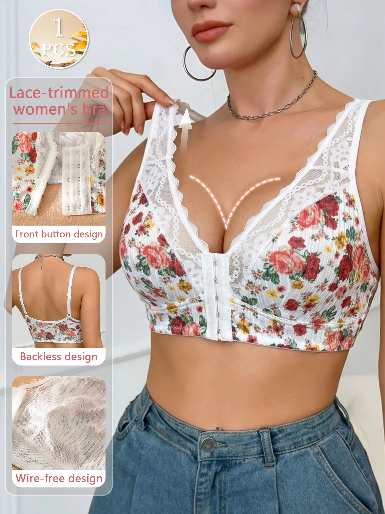 1Pc Women's Floral …