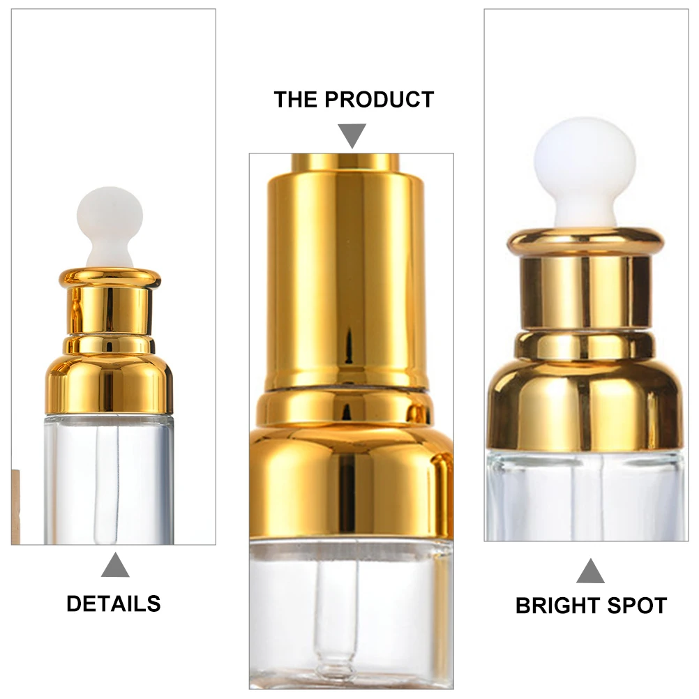 6 قطع زجاجة عطرية زجاجية 30 مل قطارة زيت عطري قابلة لإعادة الملء خفيفة الوزن للسفر زجاجة قطارة مريحة