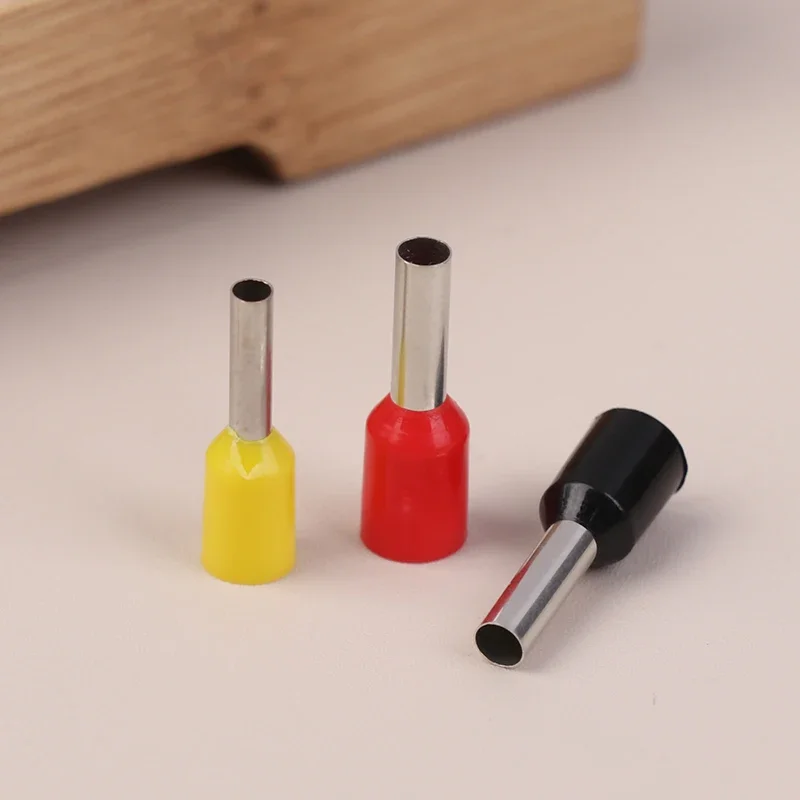 100pcs Europe Style Pin Terminal VE0508 7508 1008 1508 2508 Tube Type Wire Line Cable Connector Blue Black Yellow Red