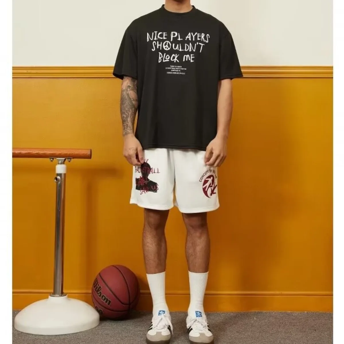 

Новинка лета 2024, мужские шорты, повседневные спортивные шорты для бега с принтом, тренажерный зал, бег, шнурок для фитнеса, мужские шорты, трендовая мода