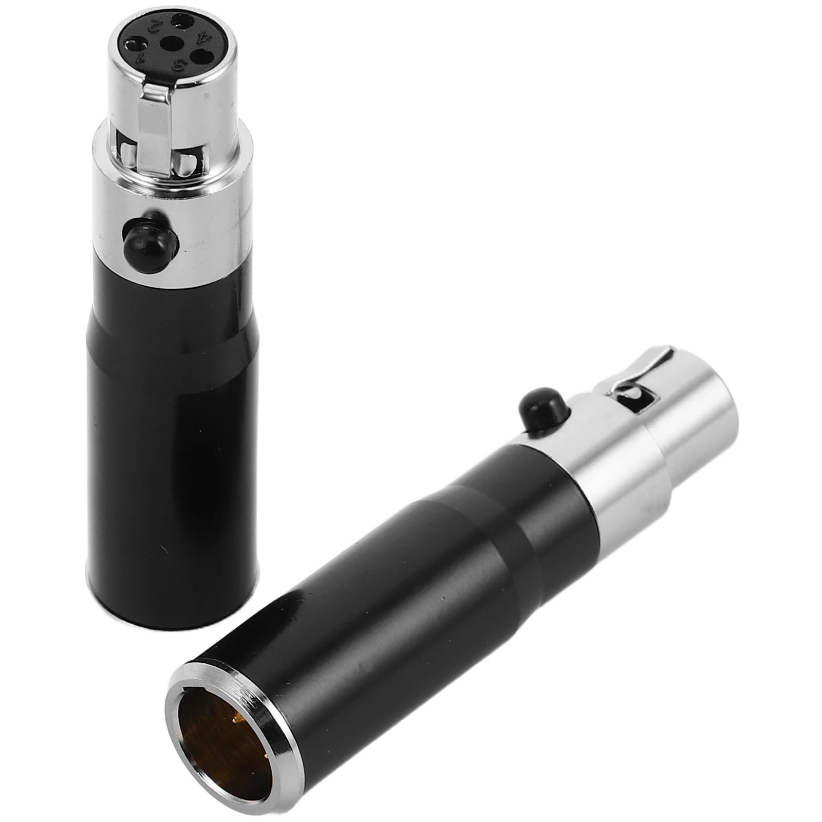 

2pcs XLR Audio Adapter 4-pin Male to Mini Female Microphone Plug Connector Audio Converter Stage Sound Equipment