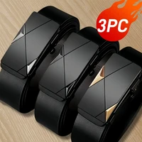 2pcs/3pcs fashionable men's belt, daily casual business belt, jeans belt, synthetic leather high-end suit matching belt, i 4
