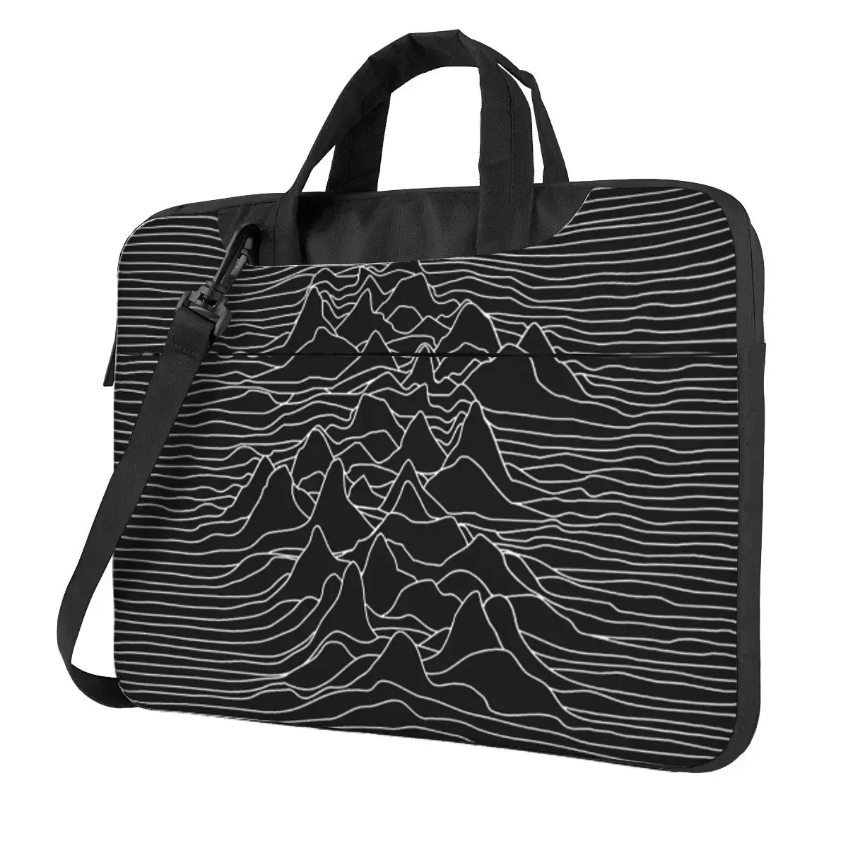 Sound Wave Graphic - Black Crossbody Laptop Bag Case Computer Bag Resistant Protective Notebook Pouch for Macbook Pro Lenovo