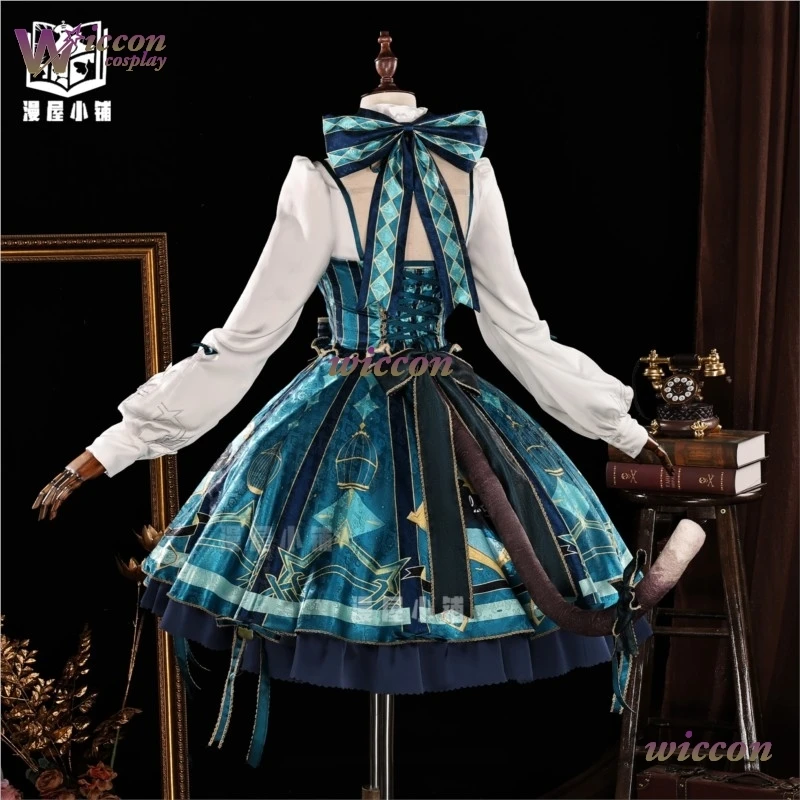 YesOk Genshin Impact Lynette Cafe in Soul Outfits أزياء تنكرية شعر مستعار لوليتا فستان بتصميم حالم أحذية شعر مستعار للنساء كرنفال الهالوين Uni #4