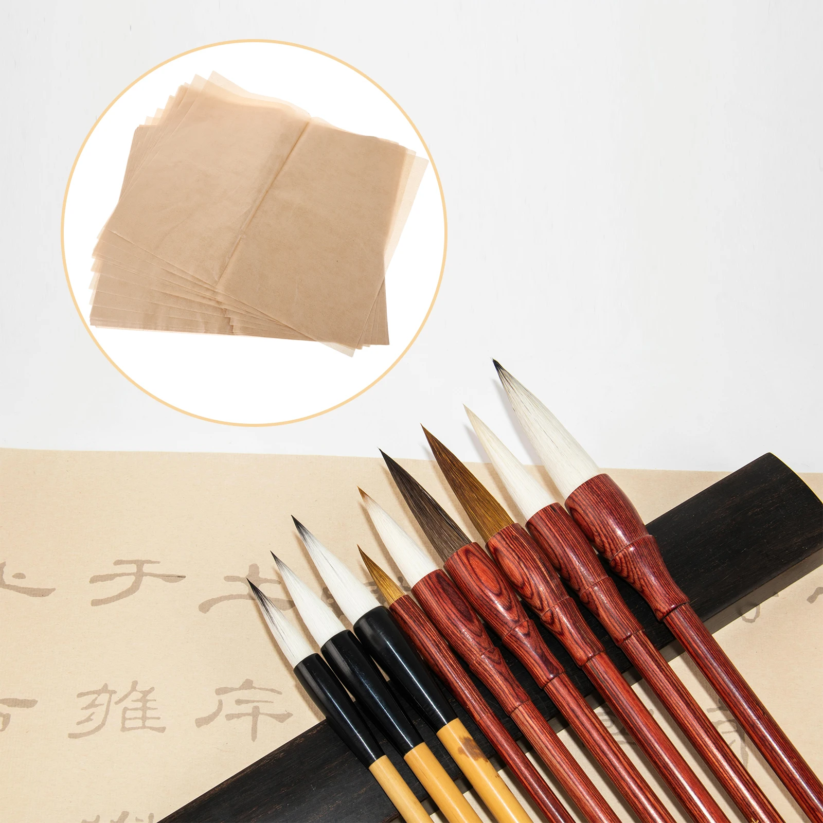 50pcs Ancient Rice Paper Semiripe Calligraphy Chinese Painting Tone Handmade Xuan Paper Multiple Sheets