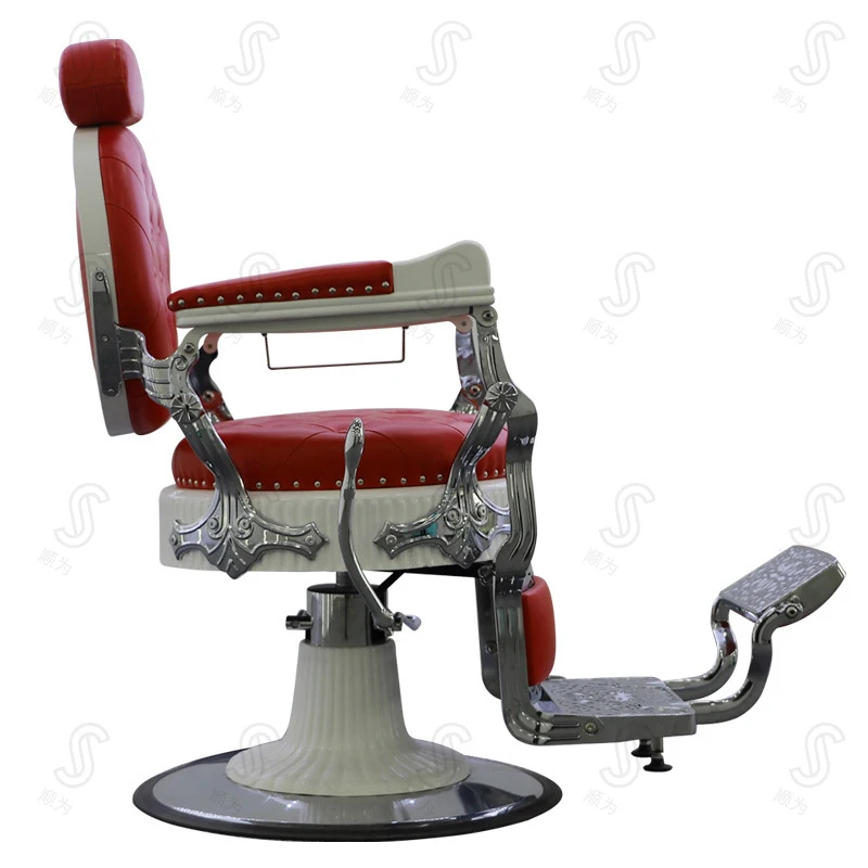 High-End Oil-, Adjustable Height Reclining, Vintage Style Barber , Hair Salon Perm And Dyeing Chair