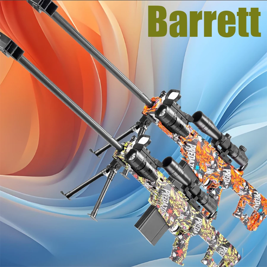 

New Barrett Resistance Toy Gun Gel Ball Game Same Model Electric High-Speed Hair Band 7.4V Battery USB Charging Cable