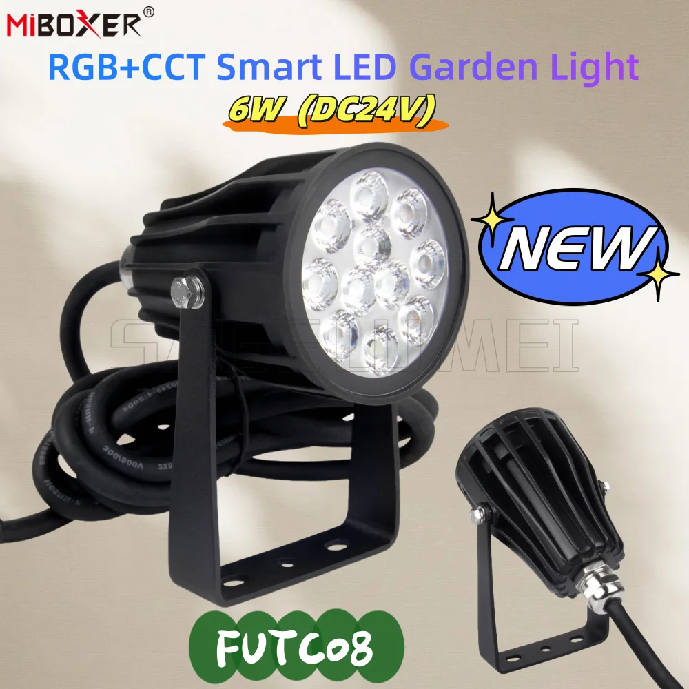

New Miboxer DC24V FUTC08 6W RGB+CCT Smart LED 2.4G RF Garden Light IP66 Waterproof 2.4GHz Remote Control for Outdoor Lighting