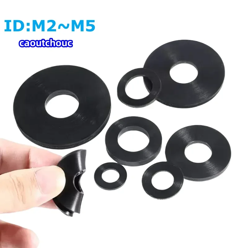 M2 M2.5 M3 M4 M5 Black Plastic Rubber Flat Washer Plane Spacer Insulation Gasket Ring For Screw Bolt