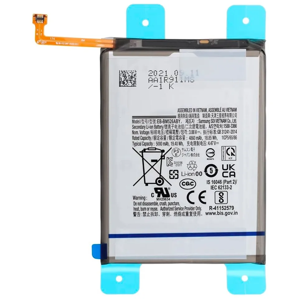 Batería para Samsung Galaxy M52 5g M23 5g M33 5g A23 4g A23 5g F23 5g M53 5g A73 5g Eb-Bm526Aby 5000 Mah