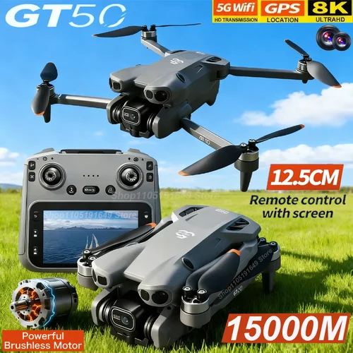 Nuevo Dron GT50 Original 8K WIFI GPS profesional HD fotografía aérea Control remoto avión HD cámara Dual Quadcopter juguete UAV