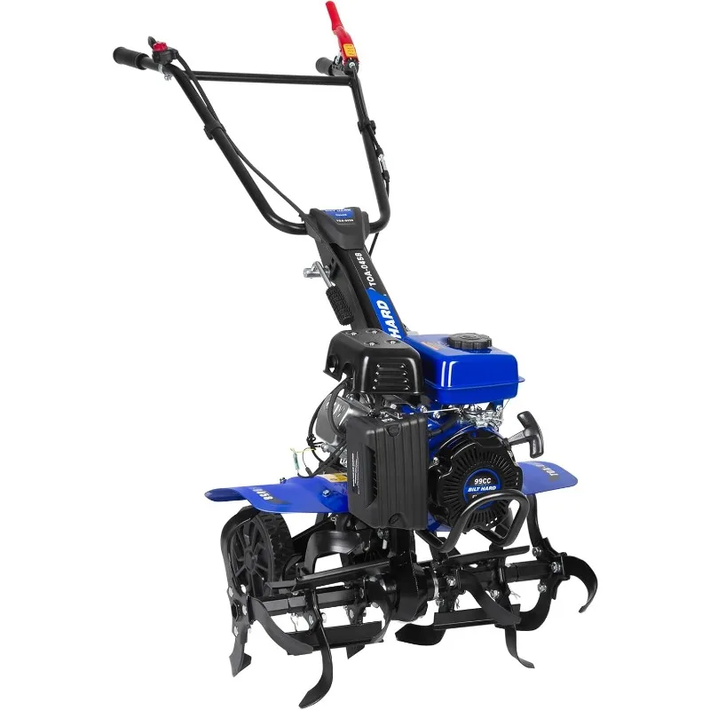 

99cc 4-Cycle Engine Gas Powered Tiller Cultivator, 17'' Front Rotating Tines Tillers, 11.8'' Max Working Depth, Adjust