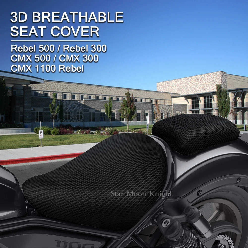 For Honda Rebel CMX 1100 500 300 2017-2021 Rear Seat Cowl Cover 3D Mesh Net Waterproof Sunproof Protector Motorcycle Accessories