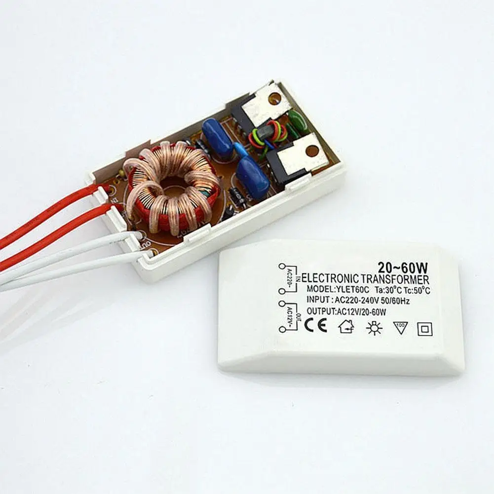 

LED Lighting Driver Transformer 20-60W 220V to 12V Halogen Lamp Electronic Transformer Power Supply Driver Adapter