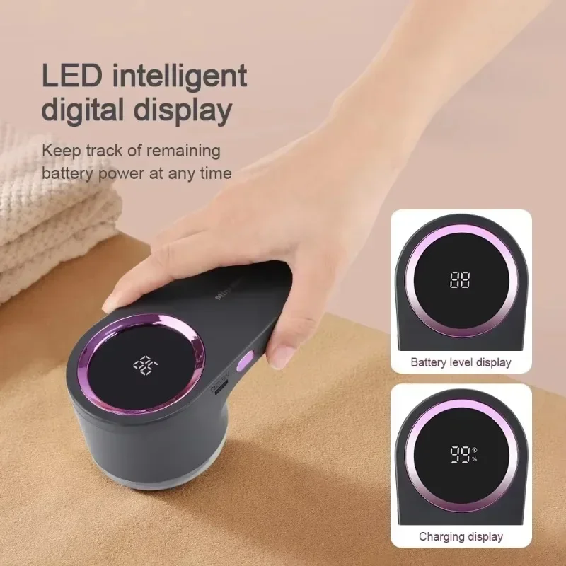 Portable Electric Lint Remover LED Display USB Rechargeable Sweater Shaver Household Clothes Hair Ball Trimmer Fabric Shaver gallery 4