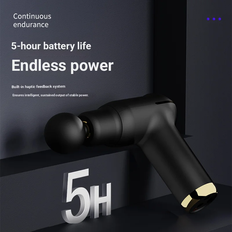 USB Rechargeable Percussion Massager Accessory Kit with Multi-level Intensity Adjuster for Daily Body Care Relaxation
