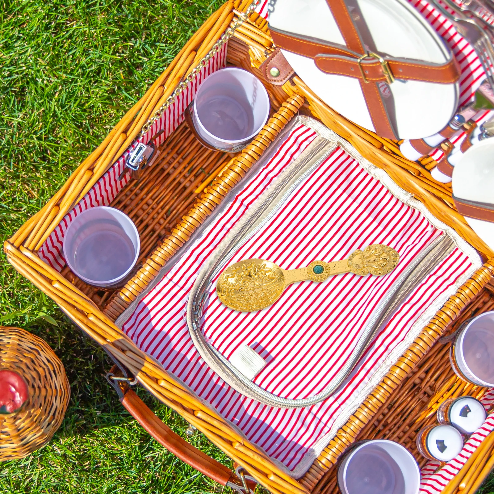 

NAMOARLY Vintage Alloy Coffee Scoop Gold Retro Spoon for Espresso Camping Soup Demitasse Multi Purpose