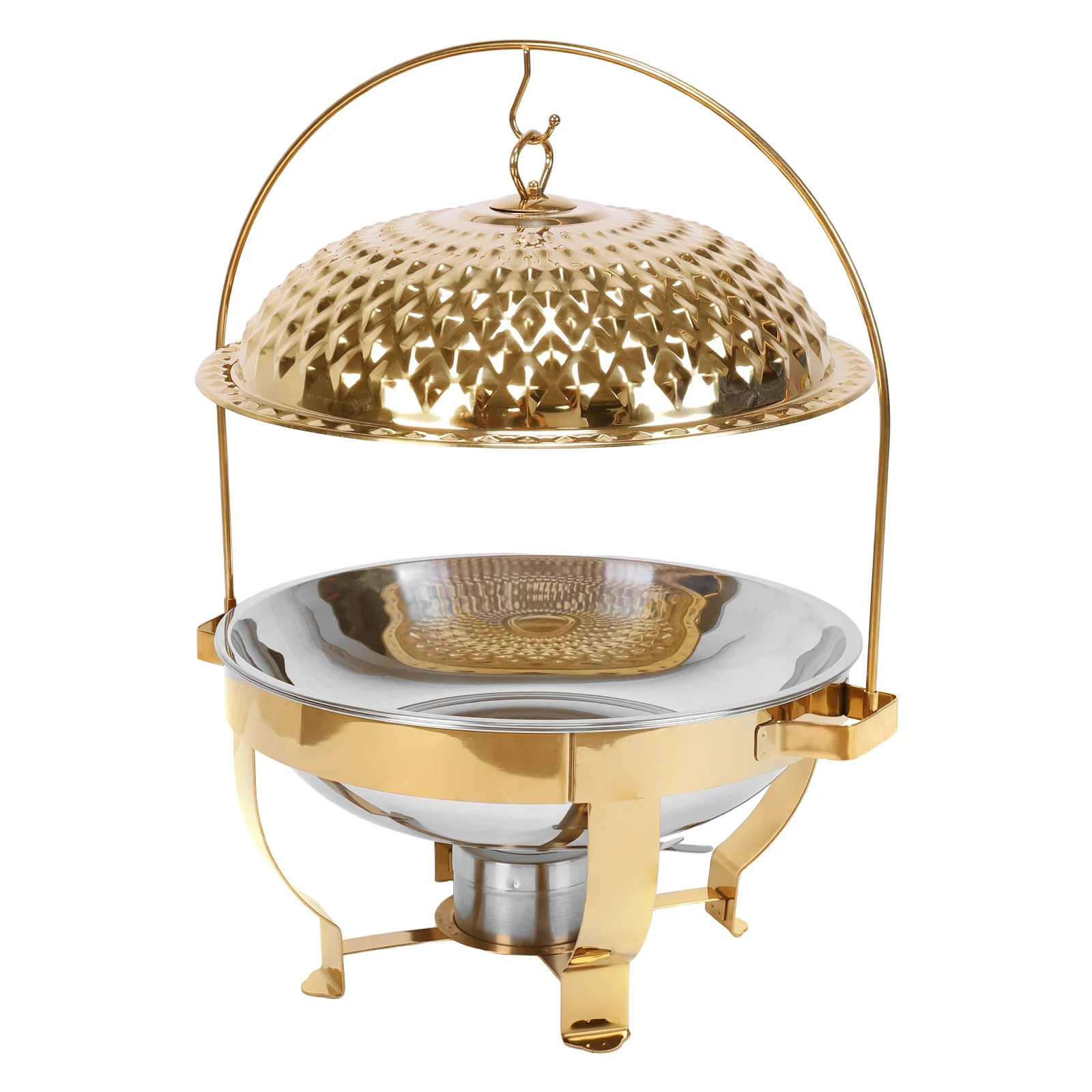 

4 шт. круглая шпажка-буфет, большая емкость, согревающий поднос для столешницы, многоцелевой набор подогрева для шведского стола для банкета, свадьбы, вечеринки