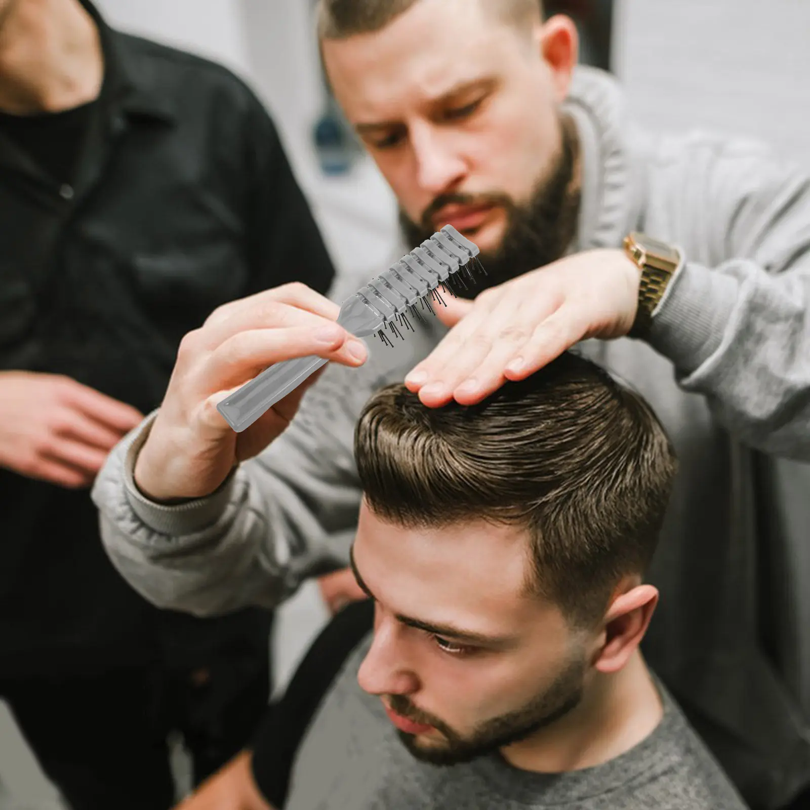 

Набор из 3 расчесок для укладки волос: антистатическая щетка для завивки, расческа для бороды и парикмахерская расческа для мужчин