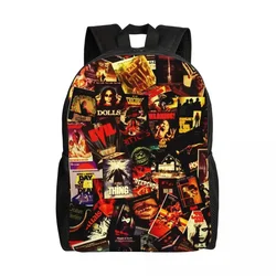 Customized Horror Movies Collage Backpack Men Women College School Student Bookbag Fits 15 Inch Laptop Vintage Scary Film Bags