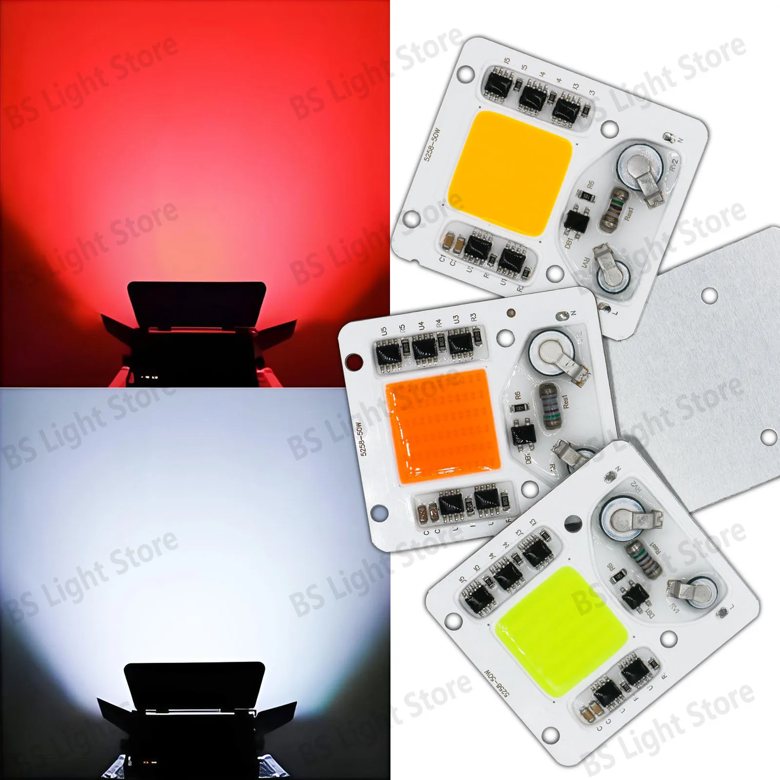 

Led chip for 220v Smart IC No Need Driver led high power 50W COB Light Led matrix White Yellow floodlight Outdoor Lighting 1pcs