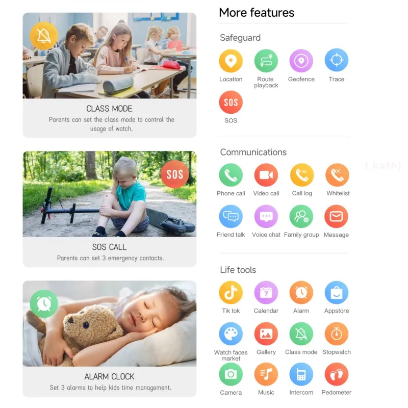 ساعة هاتف ذكي للأطفال 4G 2 + 16G GPS WIFI مكالمة فيديو APP تنزيل SOS ساعة ذكية للأطفال مراقب الموقع هدايا للأولاد والبنات