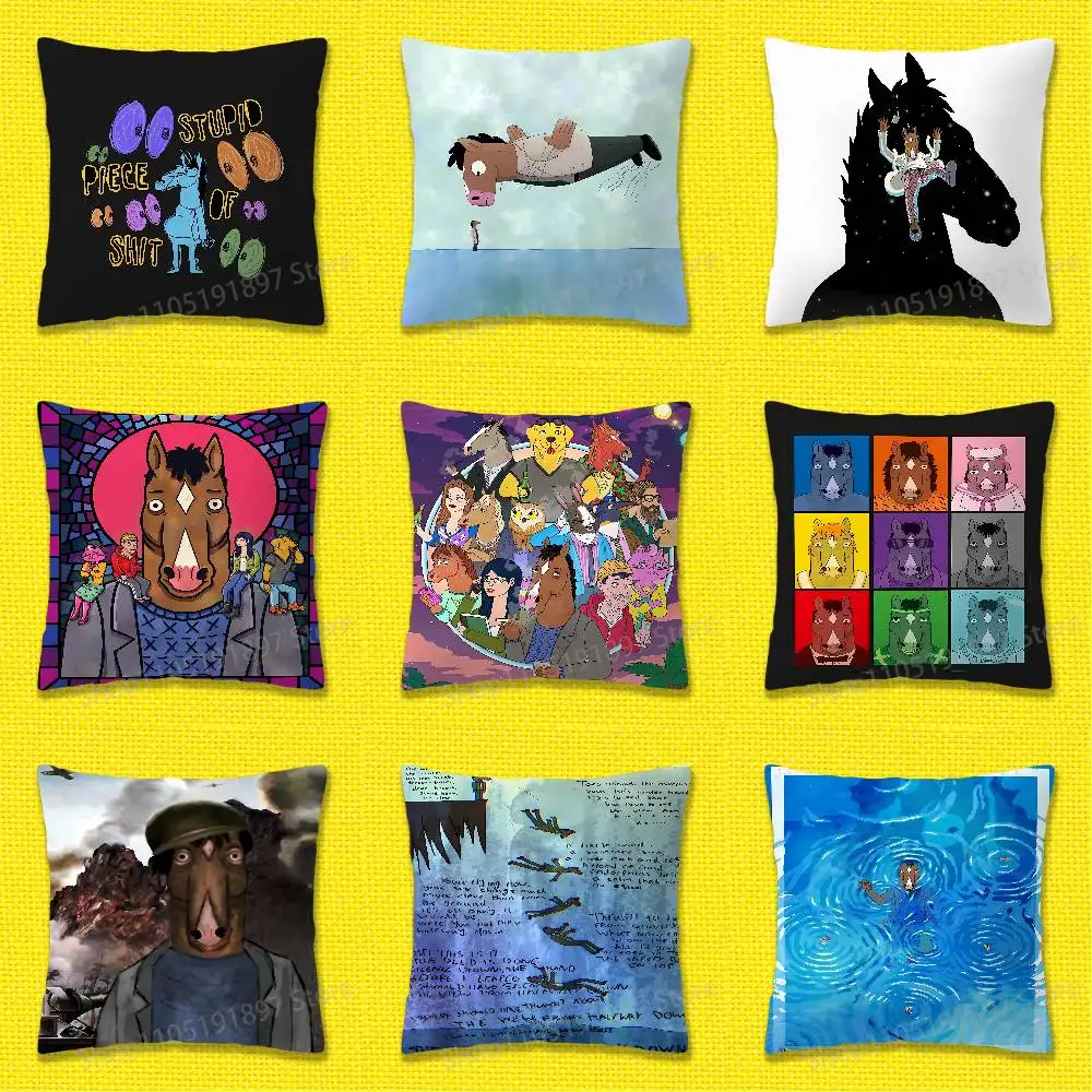 

B-BoJack H-Horseman Throw Pillow Case For 45*45cm 40cm 55cm 50cm 30cm Square Car Pillowcase Shell
