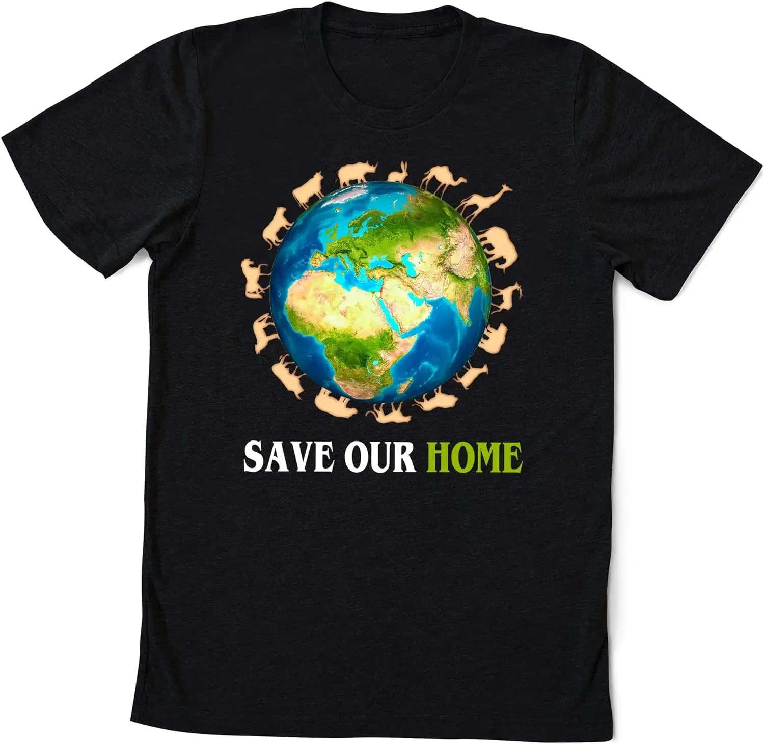 Save Our Home Animals Wildlife Conservation Earth Day Save The Earth Shirts Earth Day Awareness Casual Summer Unique O-neck Tee