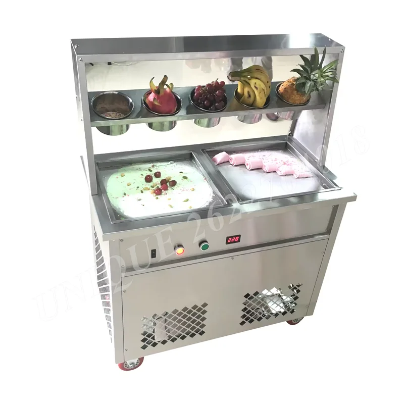 Commercial Yoghurt Ice Frying Machine Multifunctional Square Pot Ice Cream Rolls Fried Automatic Fruit Ice Porridge Equipment