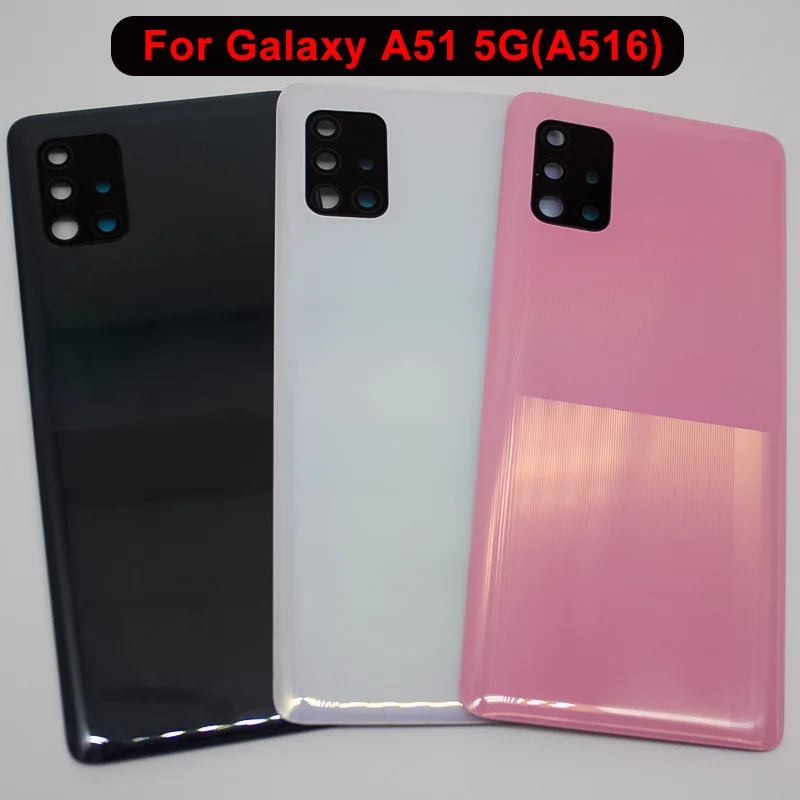 

A516 Battery Back Case For Samsung Galaxy A51 5G Housing Cover A516B A516F Door Rear Panel Replacement With Lens With Adhesive