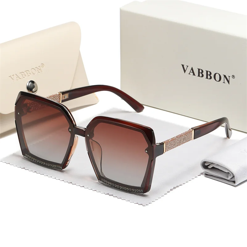 نظارات Vabbon النسائية الجديدة المستقطبة للحماية من الأشعة فوق البنفسجية، نظارات عصرية بإطار كبير للتخسيس في الهواء الطلق للحماية من الشمس، هدية مميزة2236