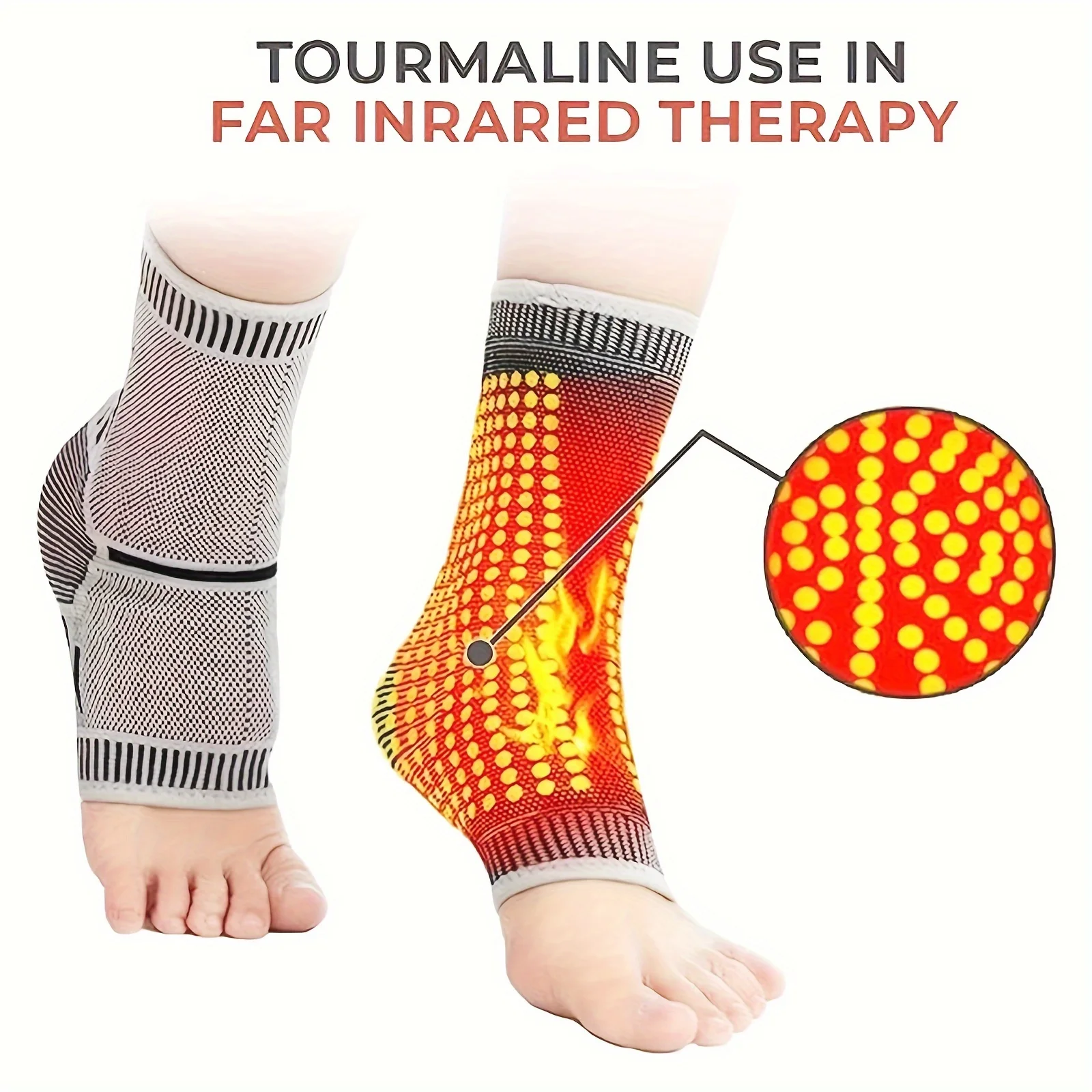 Graphene Moxa Ankle Brace Support for Sports Injury Prevention Windproof Cold Weather Warm Compression Breathable