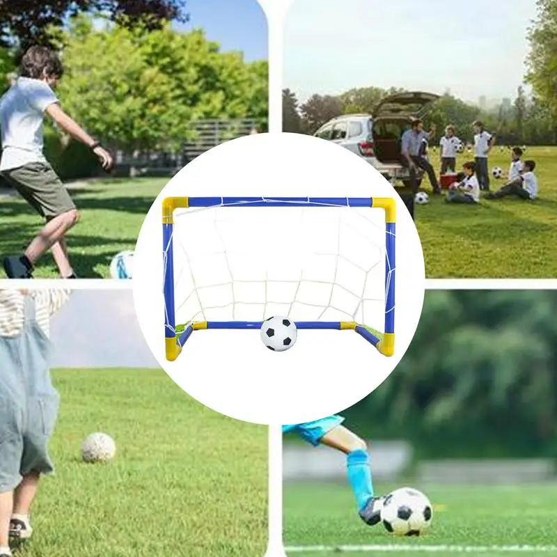 Folding Mini Football Soccer Ball Plastic Removable Goal Post Net Set High-strength Kids Indoor Outdoor Fun Games Toys ﻿