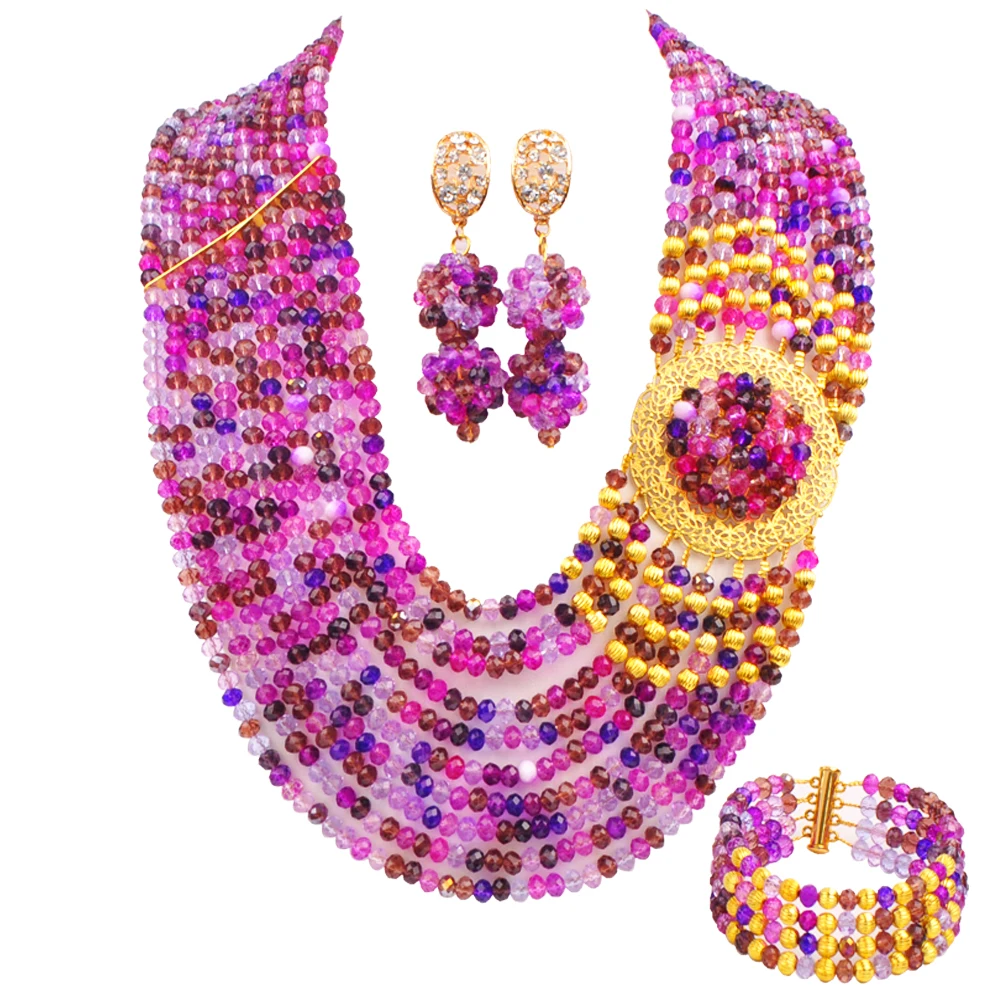 

Crystal bead necklace Fashion wedding jewelry collection Africa