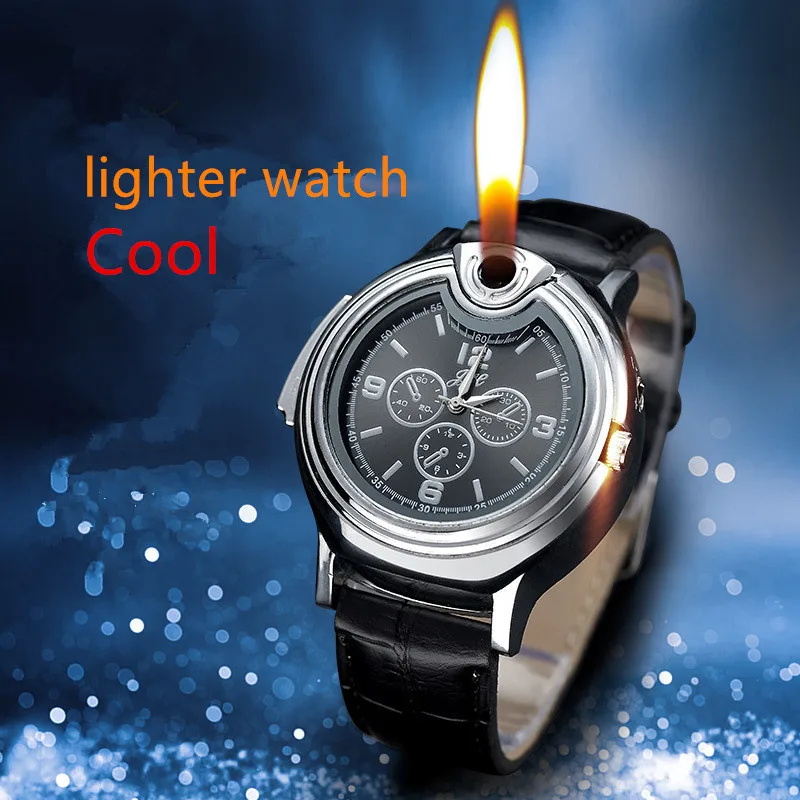 

Metal Gas Watch Lighter Refillable Gas Portable Outdoor Windproof Lighter Fashionable Cool Personality Creative Smoking Gift